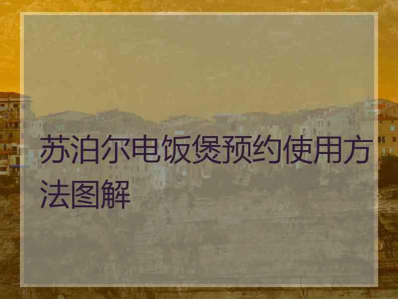 苏泊尔电饭煲预约使用方法图解