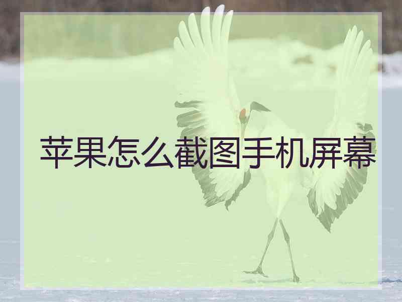 苹果怎么截图手机屏幕