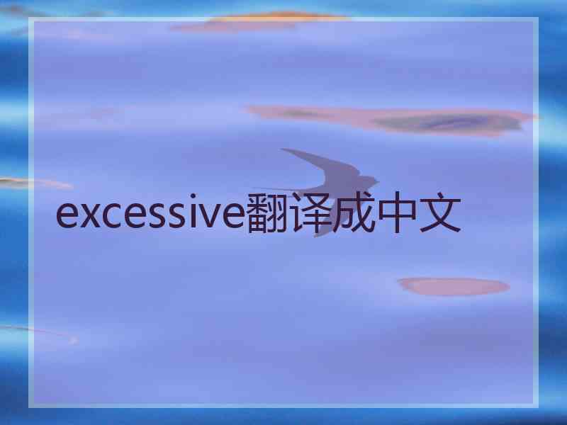excessive翻译成中文