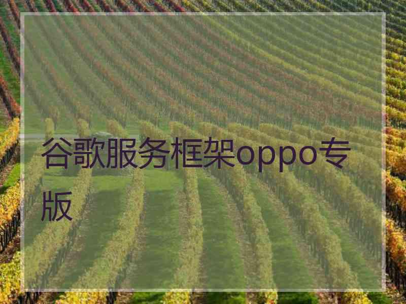 谷歌服务框架oppo专版
