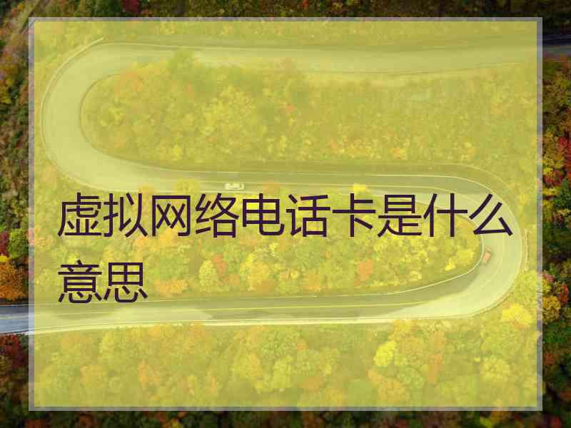 虚拟网络电话卡是什么意思