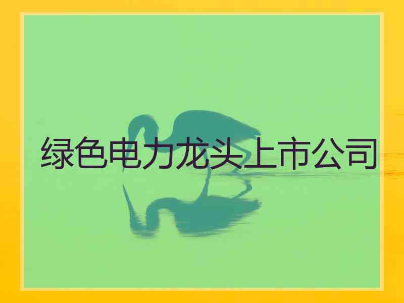 绿色电力龙头上市公司