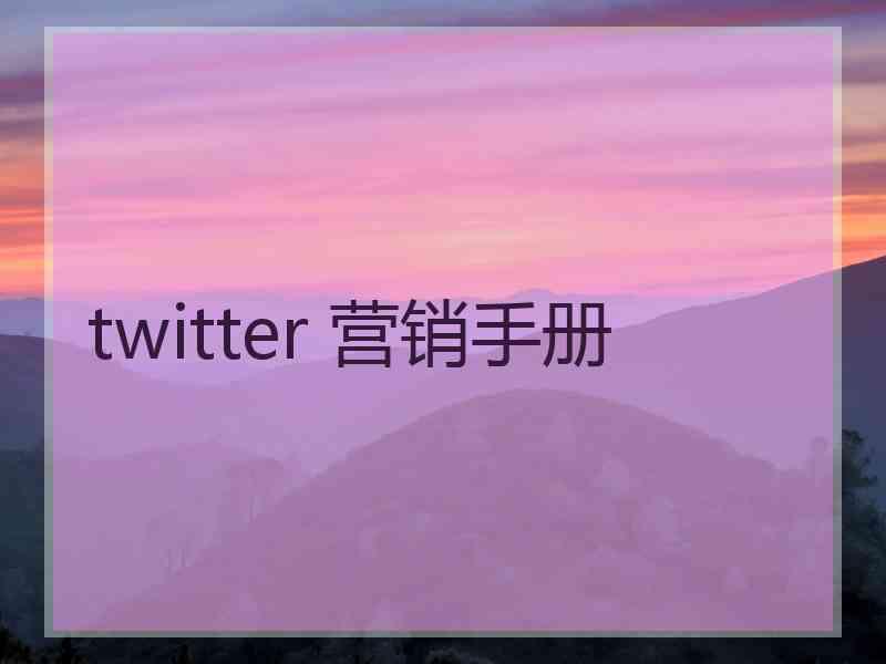 twitter 营销手册