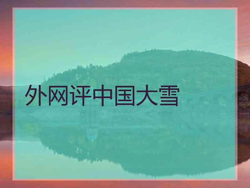 外网评中国大雪