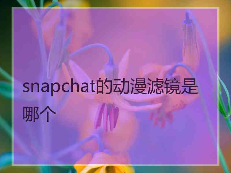 snapchat的动漫滤镜是哪个