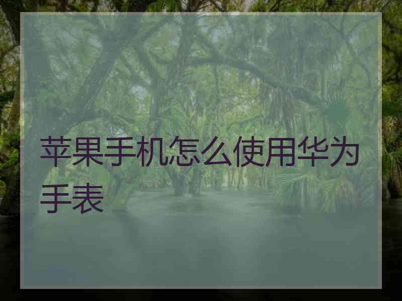 苹果手机怎么使用华为手表