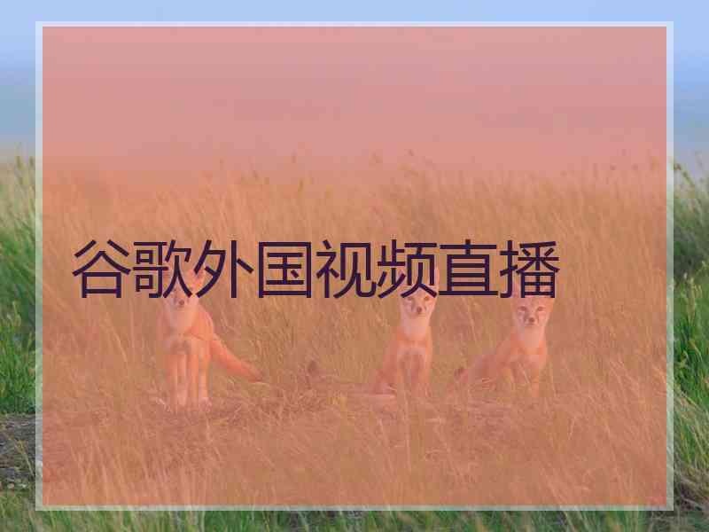 谷歌外国视频直播
