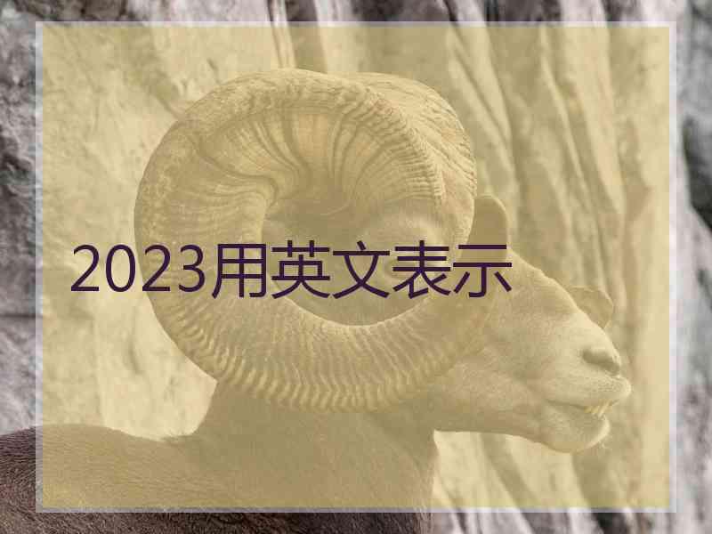 2023用英文表示