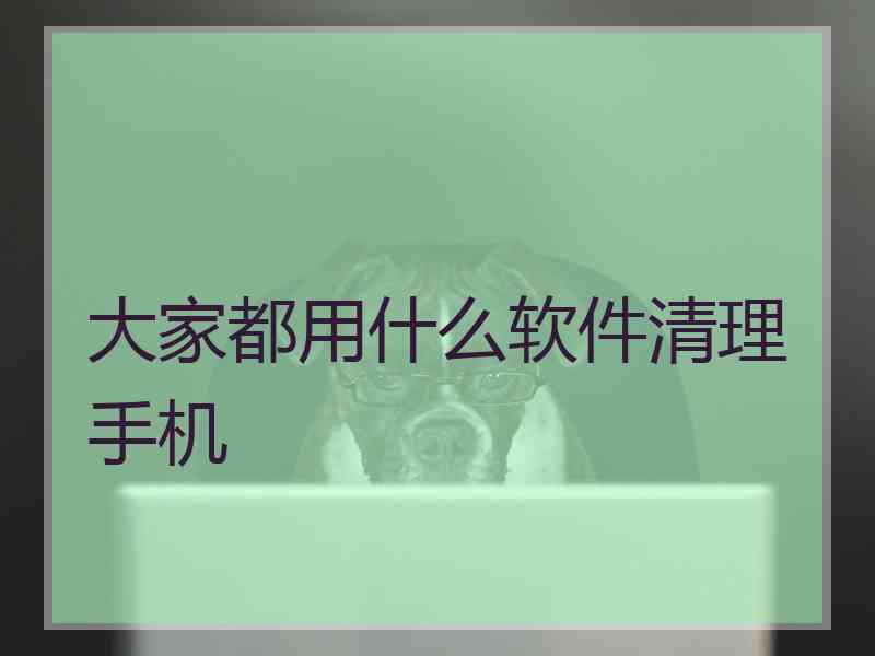 大家都用什么软件清理手机