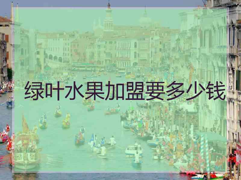 绿叶水果加盟要多少钱