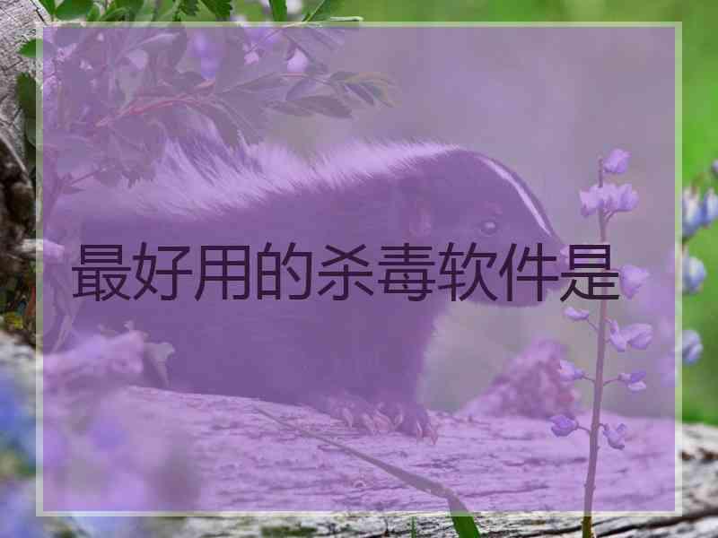 最好用的杀毒软件是