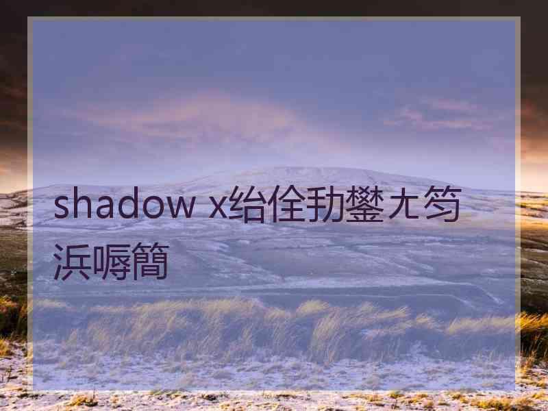 shadow x绐佺劧鐢ㄤ笉浜嗕簡
