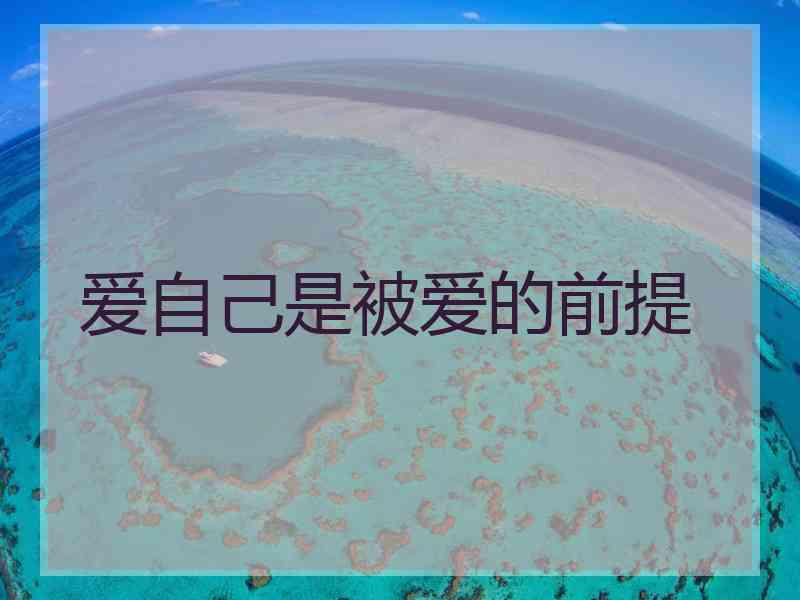 爱自己是被爱的前提