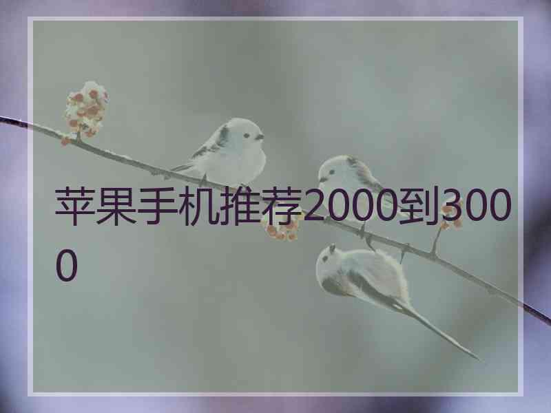 苹果手机推荐2000到3000