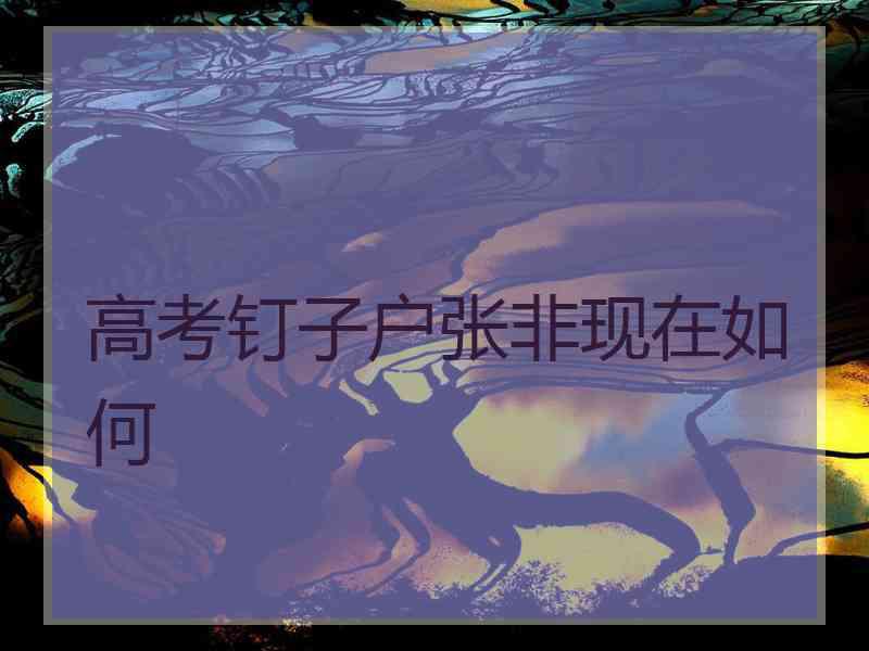 高考钉子户张非现在如何
