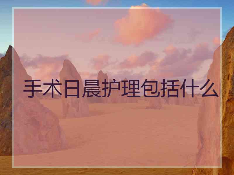 手术日晨护理包括什么