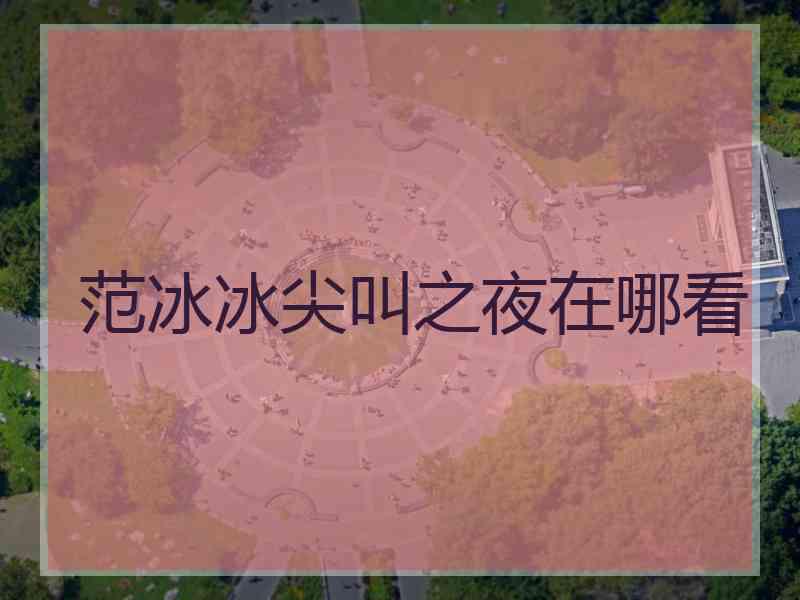 范冰冰尖叫之夜在哪看