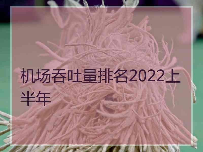 机场吞吐量排名2022上半年