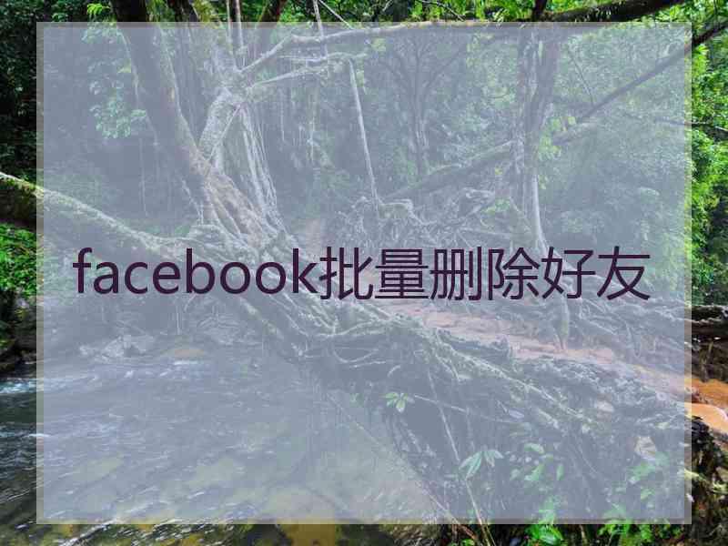 facebook批量删除好友