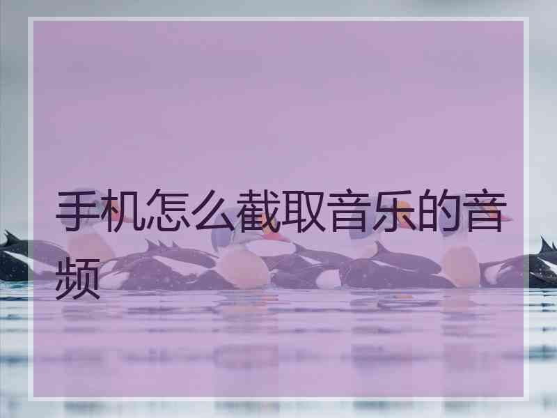 手机怎么截取音乐的音频