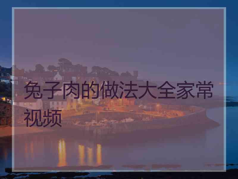 兔子肉的做法大全家常视频