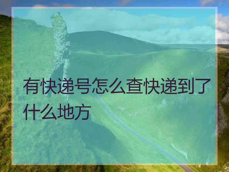 有快递号怎么查快递到了什么地方