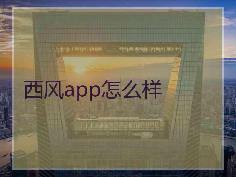 西风app怎么样