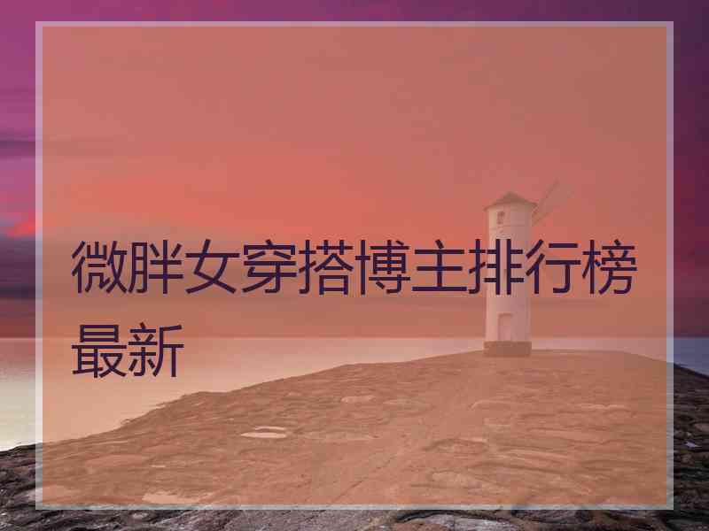 微胖女穿搭博主排行榜最新