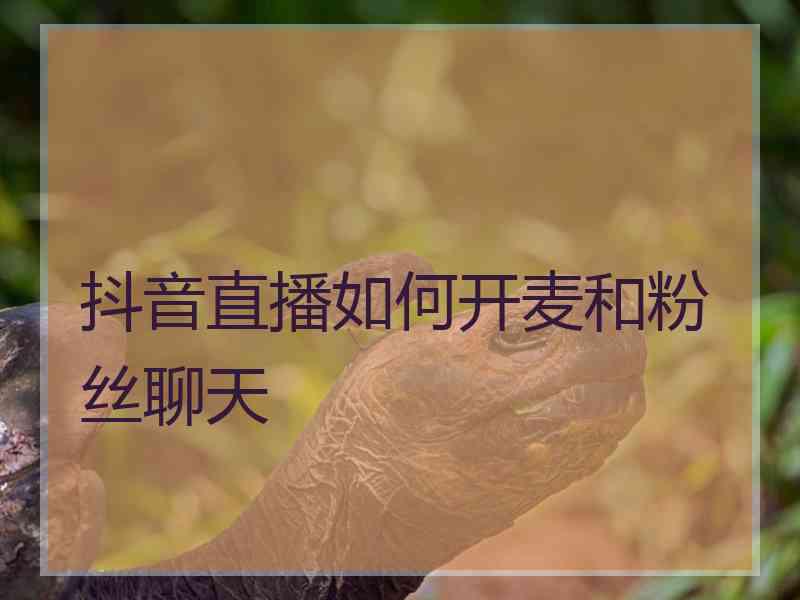 抖音直播如何开麦和粉丝聊天
