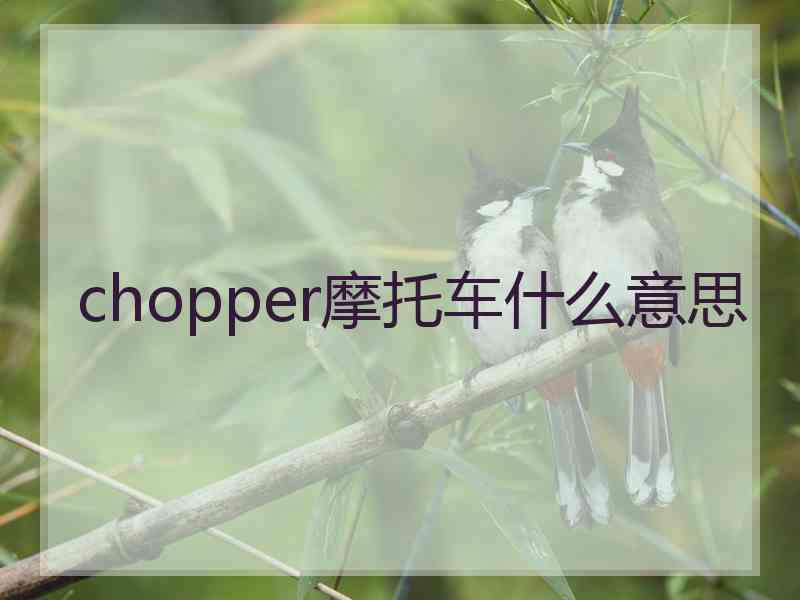 chopper摩托车什么意思