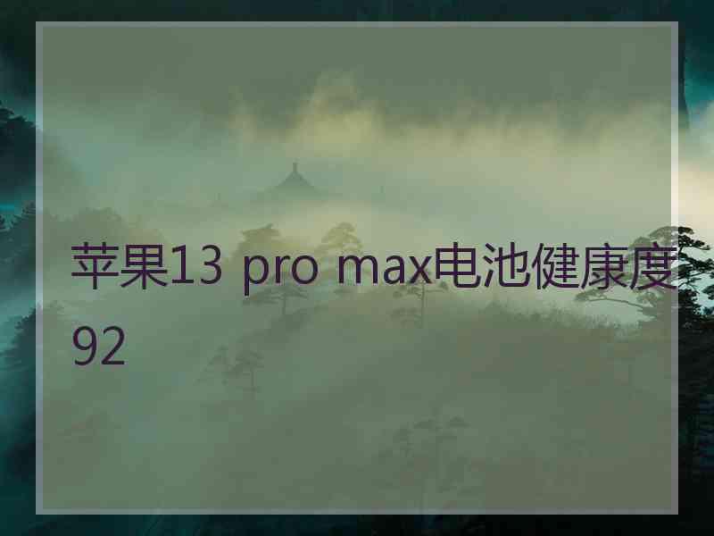 苹果13 pro max电池健康度92