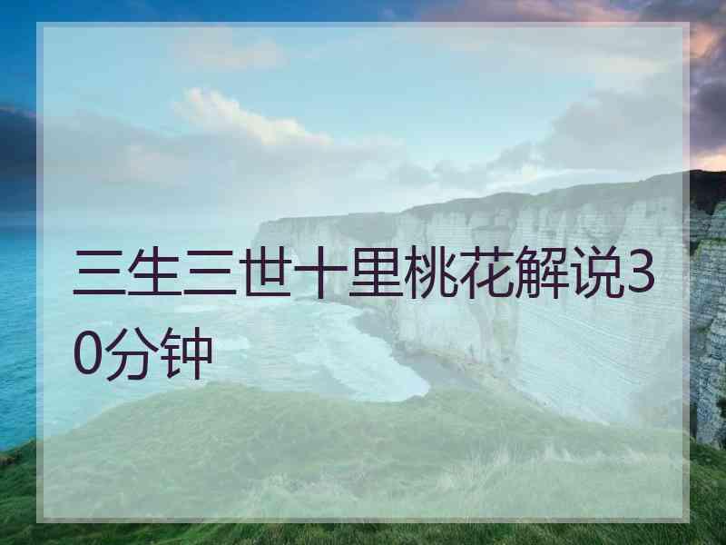 三生三世十里桃花解说30分钟