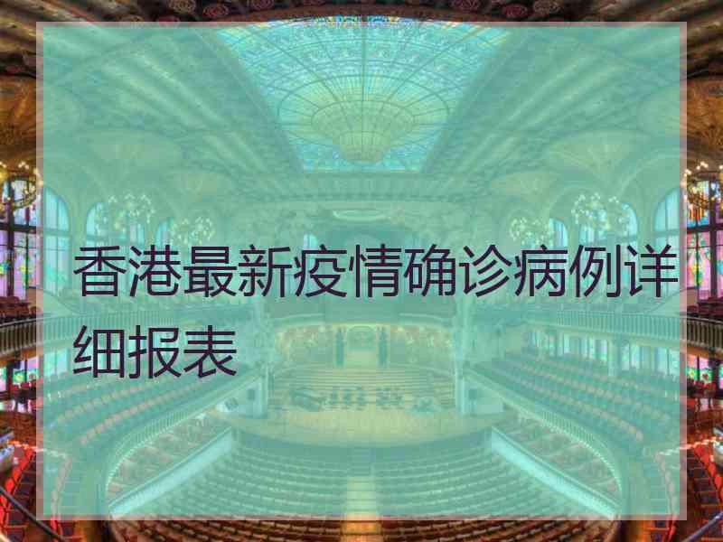 香港最新疫情确诊病例详细报表