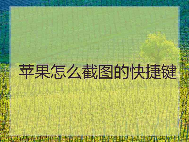 苹果怎么截图的快捷键