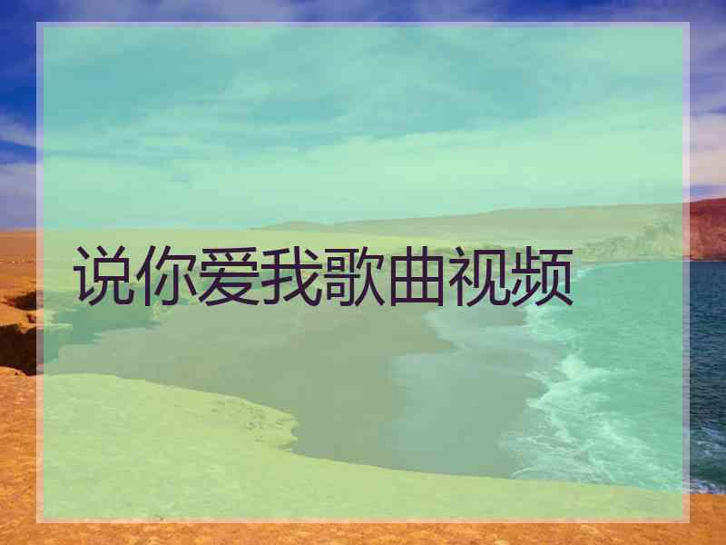 说你爱我歌曲视频