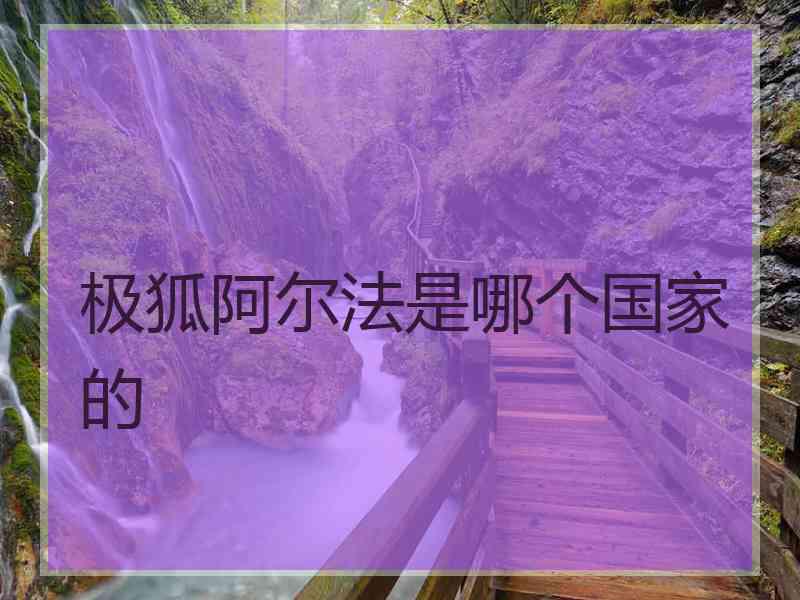 极狐阿尔法是哪个国家的