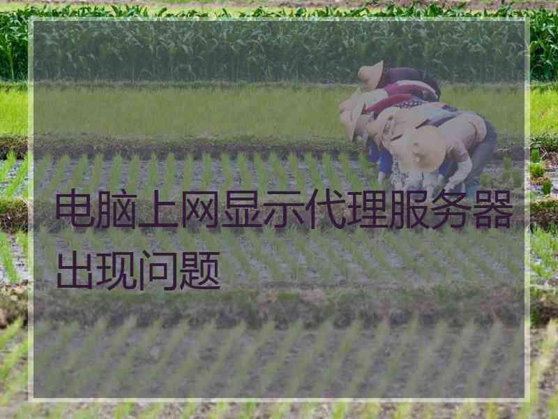 电脑上网显示代理服务器出现问题
