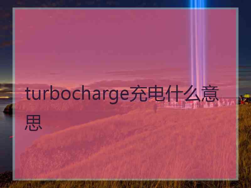 turbocharge充电什么意思