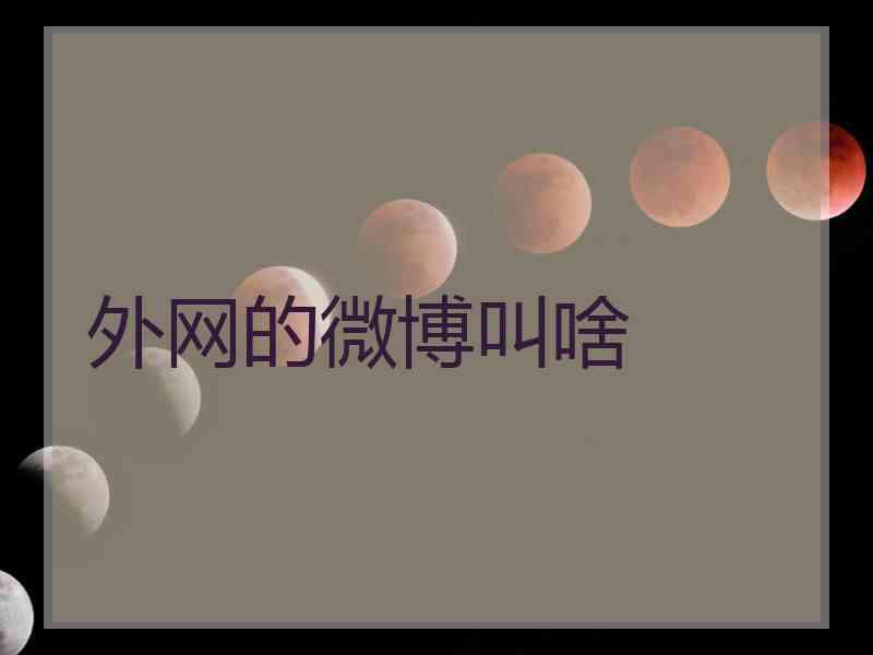 外网的微博叫啥