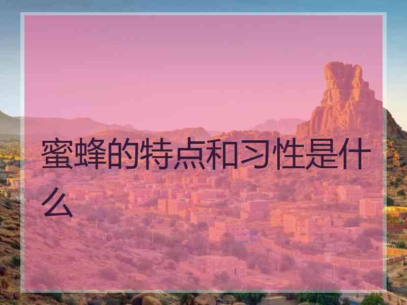 蜜蜂的特点和习性是什么