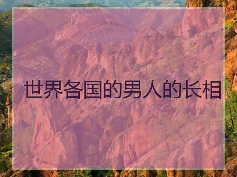世界各国的男人的长相