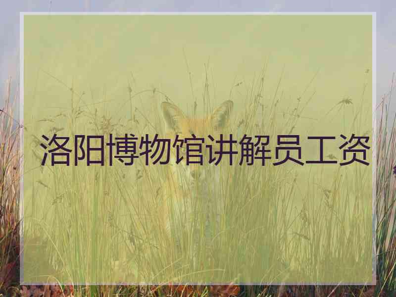 洛阳博物馆讲解员工资
