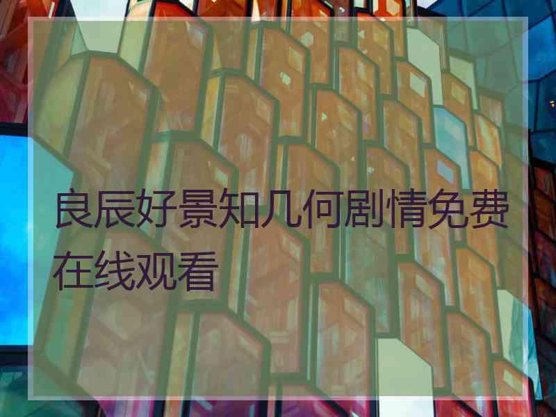 良辰好景知几何剧情免费在线观看