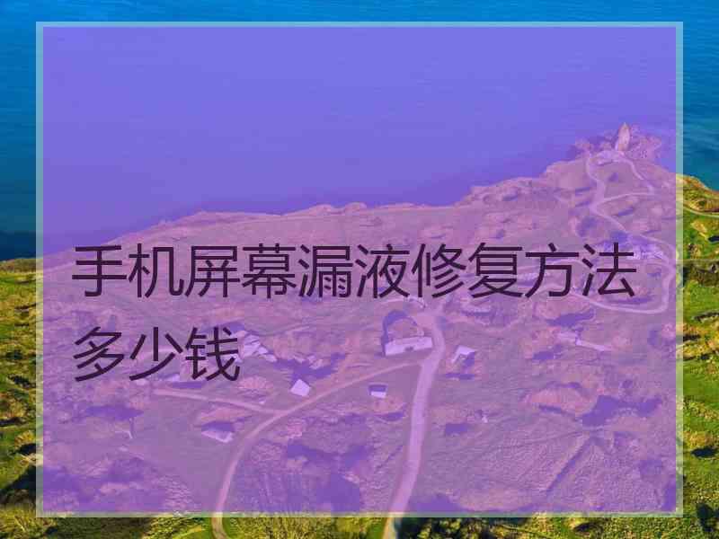 手机屏幕漏液修复方法多少钱