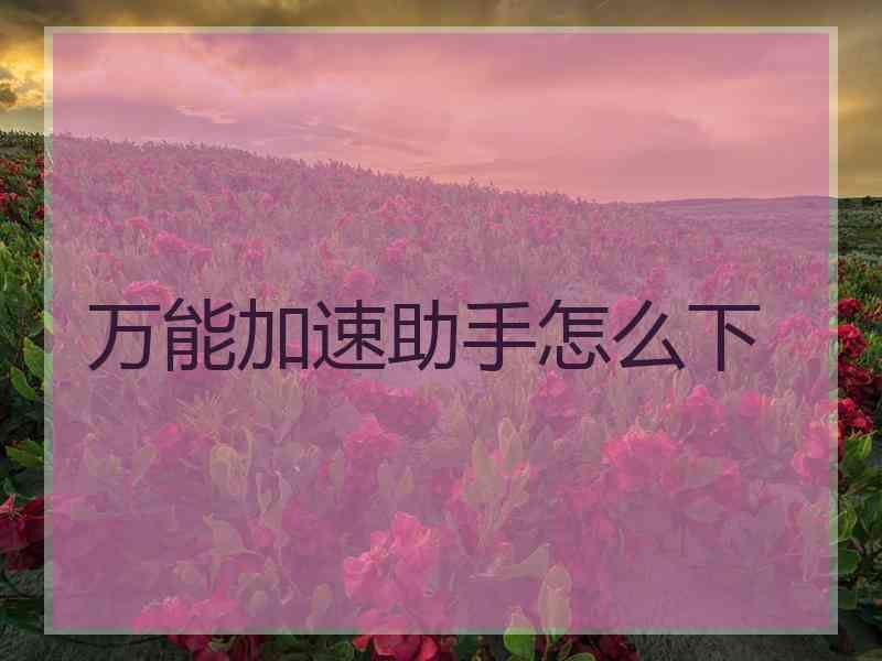 万能加速助手怎么下