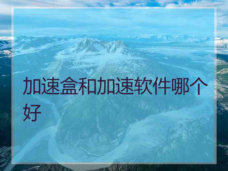 加速盒和加速软件哪个好