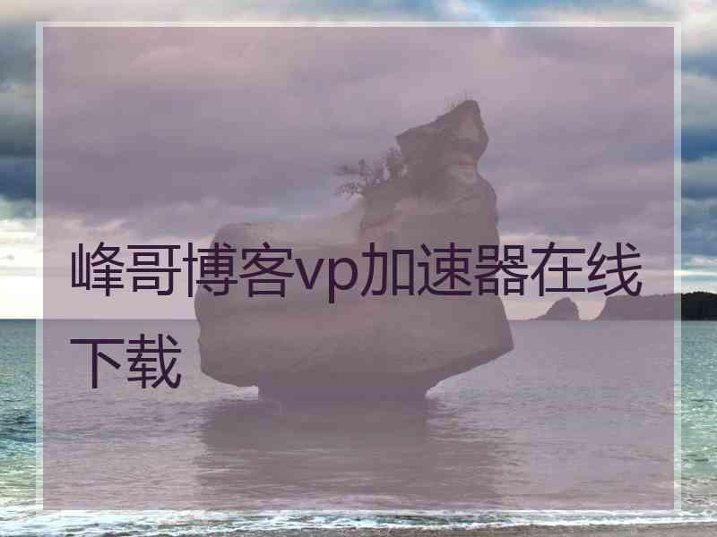 峰哥博客vp加速器在线下载