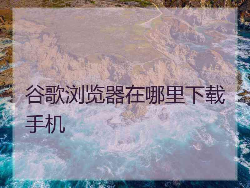 谷歌浏览器在哪里下载手机