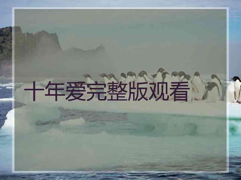 十年爱完整版观看
