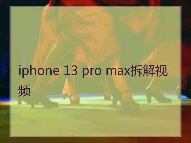 iphone 13 pro max拆解视频